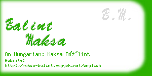 balint maksa business card